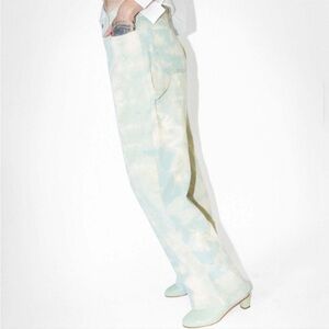 NOMIA NYC Designer Sz 30 Drop Oversized Corduroy Jeans In Lichen Tie Dye